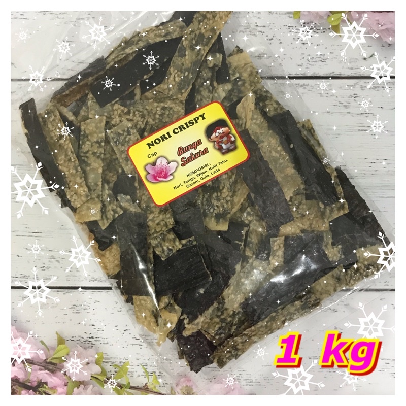 Ikan asin rumput laut vegetarian mentah / nori crispy seaweed / snack vegetarian/cemilan rumput laut