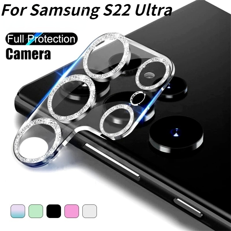 Film Pelindung Lensa Kamera Glitter 3D Untuk Samsung Galaxy S22 Ultra