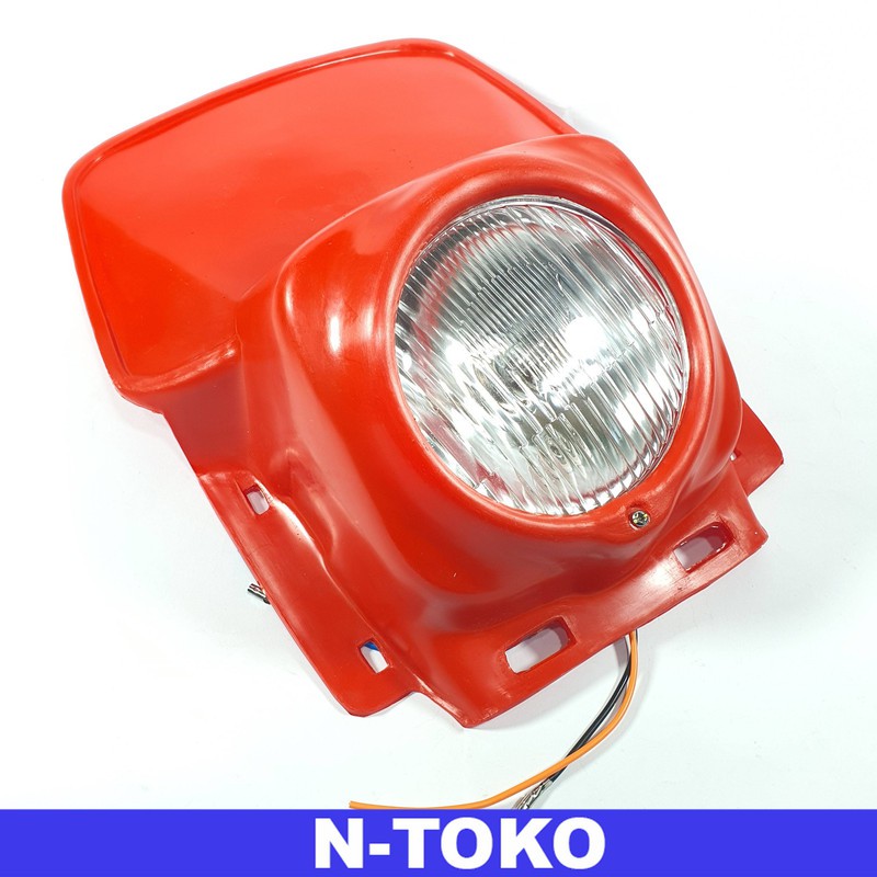 Headlamp Lampu Depan Motor Jadul Vintage Trail Klasik LED ELBA Merah