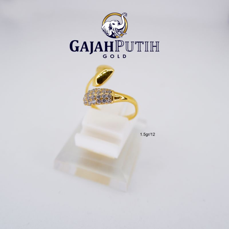 1,5gr Cincin Model Permata Love Emas Asli Kadar 375 kodeN11512