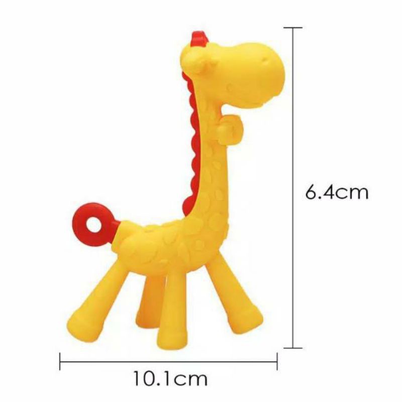 Mainan Bayi Gigitan Teether Jerapah Silikon | Mainan chewing toy Motif giraffe | Banana pisang | Mainan Gigitan Bayi Bentuk Pisang