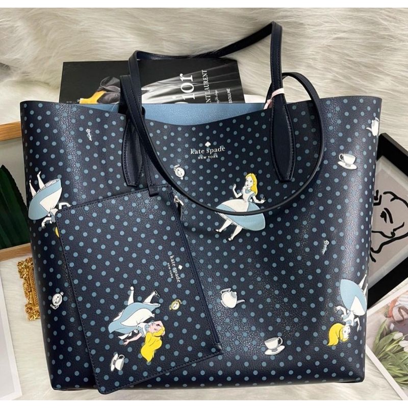 ORIGINAL Tas Wanita Kate Spade Alice Reversible Disney Tote Multi