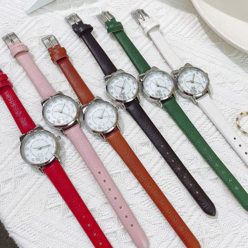 ✅COD BBS - Jam Tangan CandyCat Wanita Motif Pita Love Dengan Tali Strap PU Fashion Gaya Korea