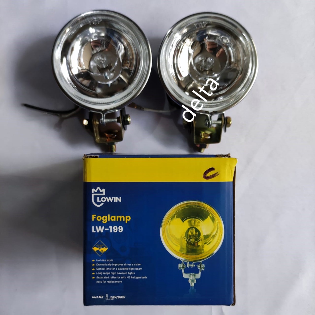 Lampu kabut FogLamp Lampu Tembak H3 bulat 12volt 2pcs putih/kuning