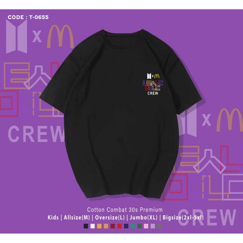 T-SHIRT/KAOS EDISI BTS MEAL CREW/UNISEX PREMIUN OVERSIZE