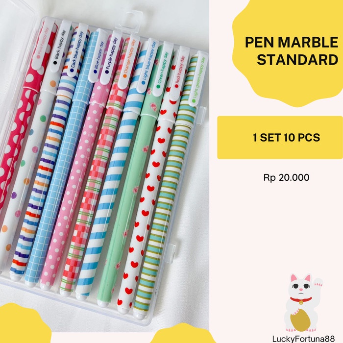 

Limited Pen Marble Standard 1 Set Pen Marbel Semua Warna Alat Tulis Kantorlucu Hot Sale