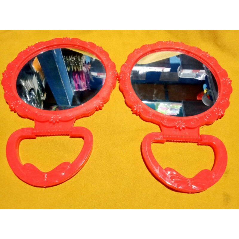 CERMIN BESAR BULAT MERAH