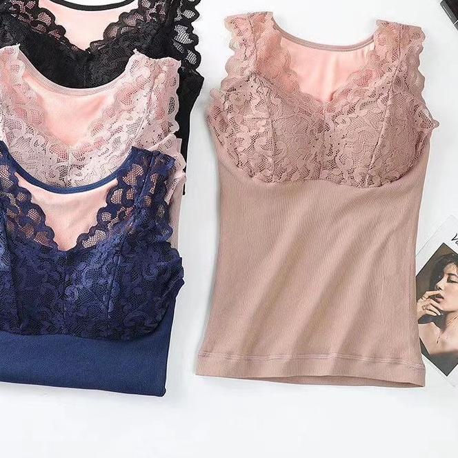 ☎ Tank top wanita / tanktop renda / Tank Top Bra Renda 1931# ☂