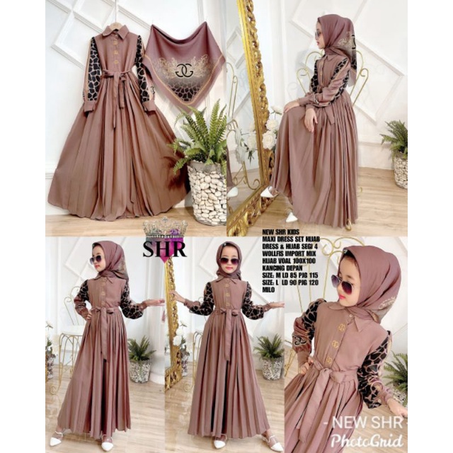 ready kidz SHR ORI bhn wollfis  mix import dress.kerudung
