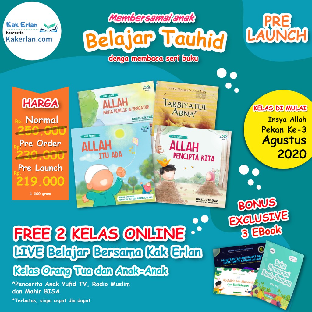 Buku Paket Anak Seri Belajar Tauhid Kak Erlan