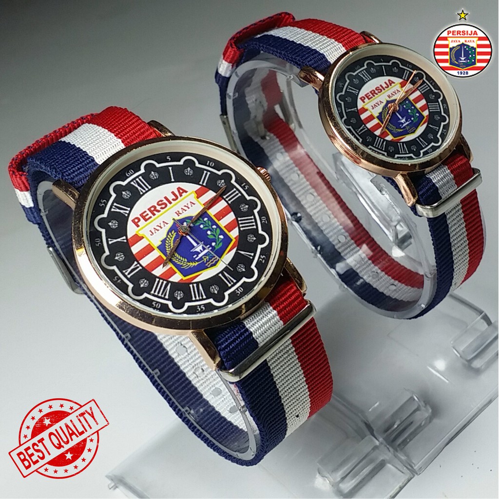 (LIMITED EDITION) JAM PERSIJA ROMAWI COUPLE TALI KANVAS (HITAM)