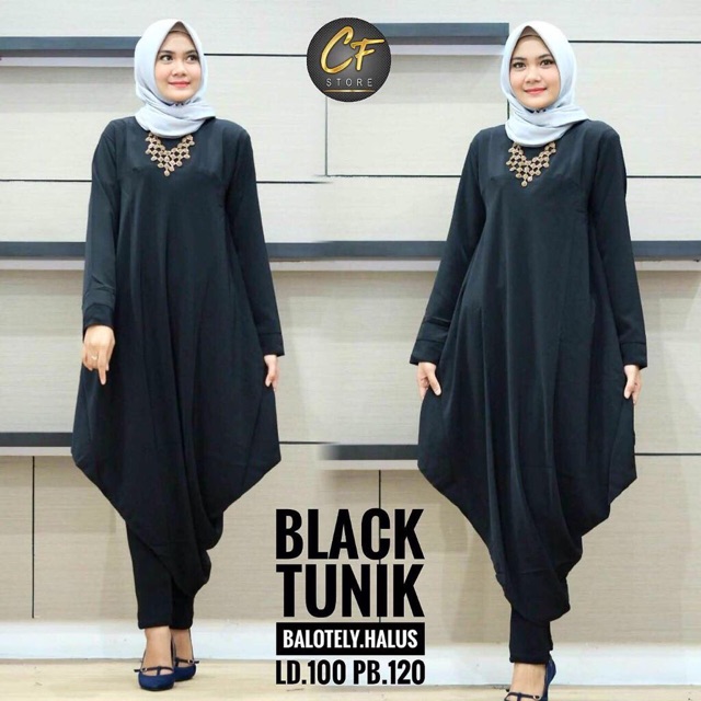 TUNIK PANJANG / BAJU TUNIK / TUNIK HITAM / TUNIK MURAH