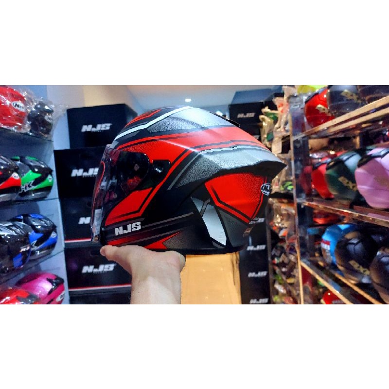 HELM NJS KAIROZ ZENITH 2 VISOR-Black doff red