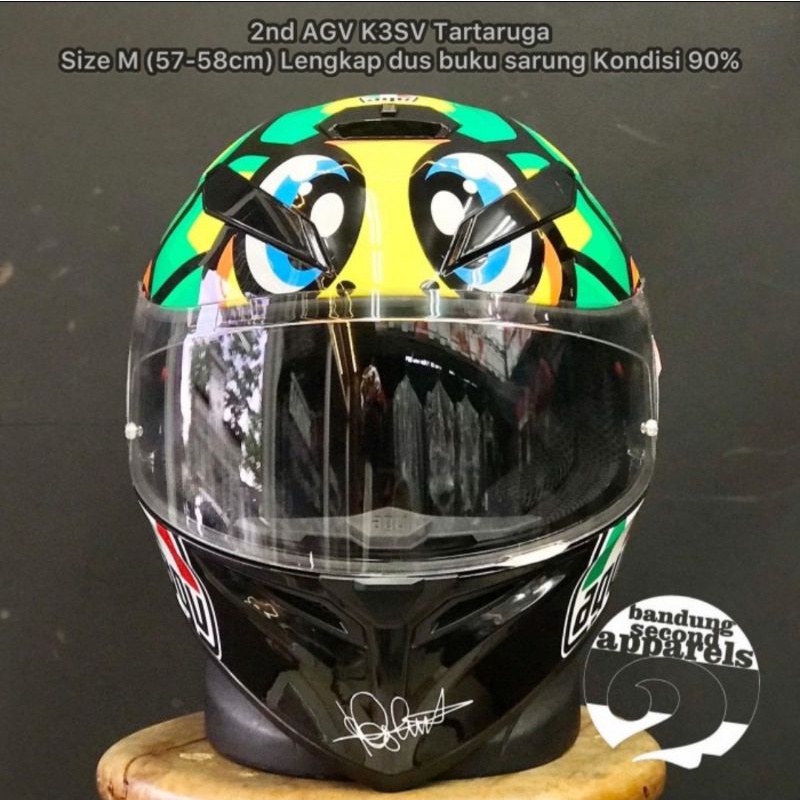 Second Helmet Full Face AGV K3 SV Tartaruga Size M Helm Rossi