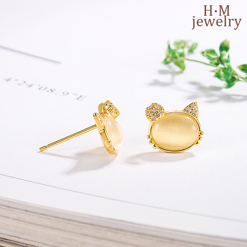 Anting Opal Kitty Gaya Jepang Dan Korea Untuk Wanita
