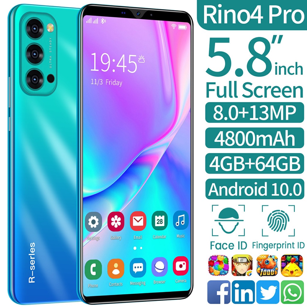 [handphone murah] hp android termurah Rino 4 Pro 5.8inch FHD ram 6GB+rom 128GB hp 5g kredit hp cicilan murah gratis ongkir