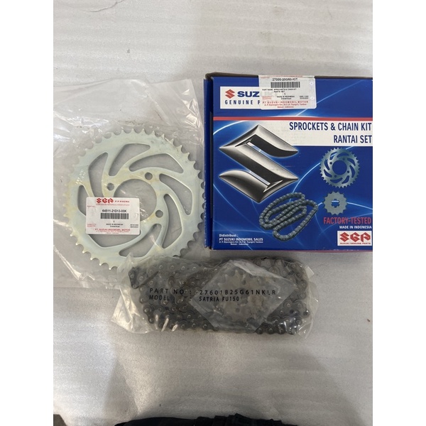 Gear set Sprocket dan Chain kit SUZUKI  SATRIA FU 150 ORIGINAL 27000-25G60-KIT