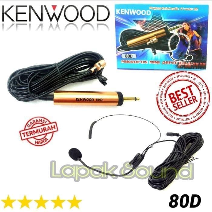 Mic Kabel Kenwood 80D Headset - Jepit dan bandu suara lantang