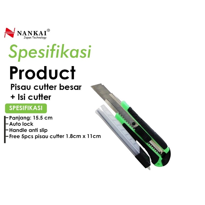 Pisau Cutter besar + Isi Nankai