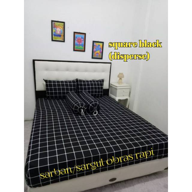  SPREI  SQUARE KOTAK SQUARE BLACK KOTAK KOTAK  Shopee 