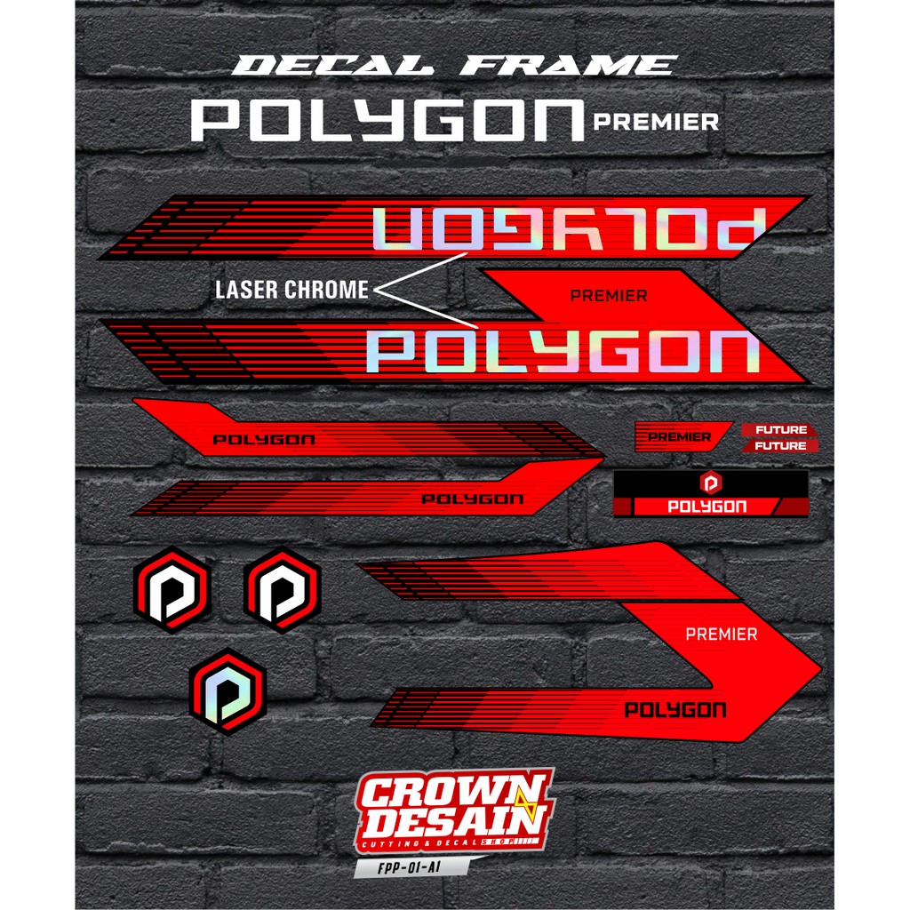 Decal sticker frame sepeda Polygon Premier 4 / Premier 5 Laser Chrome Timbul