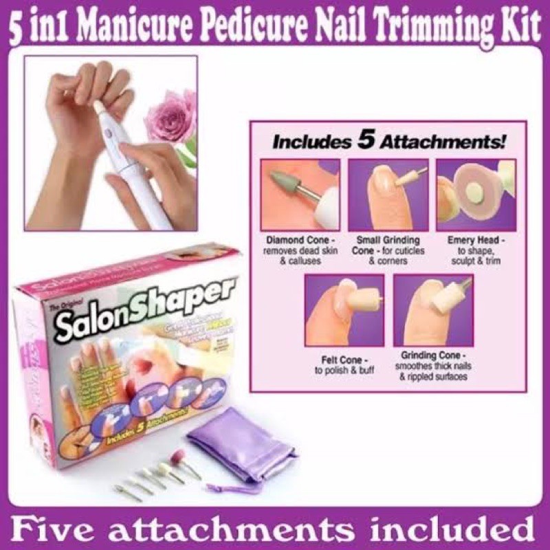 NAIL SALON SHAPER manicure tools homecare alat mani pedi 1 set drill manicure