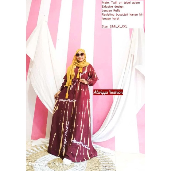 GAMIS TWILL EXCLUSIVE ORI ALWIYYA FASHION/REMPEL/RUFLE LENGAN