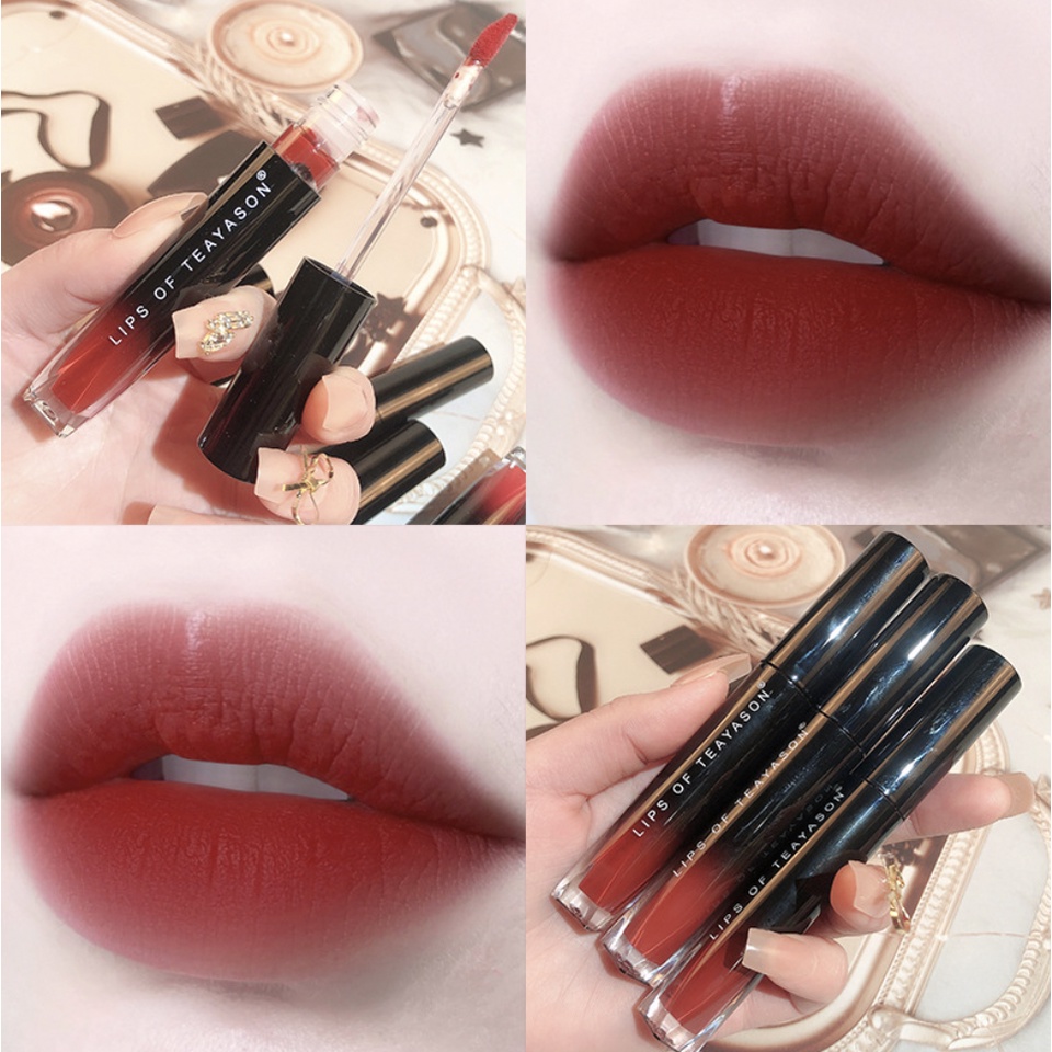 TEAYASON Glossy Black Lip Glaze Lip Gloss Lipstik Lipgloss Lipstick TD009