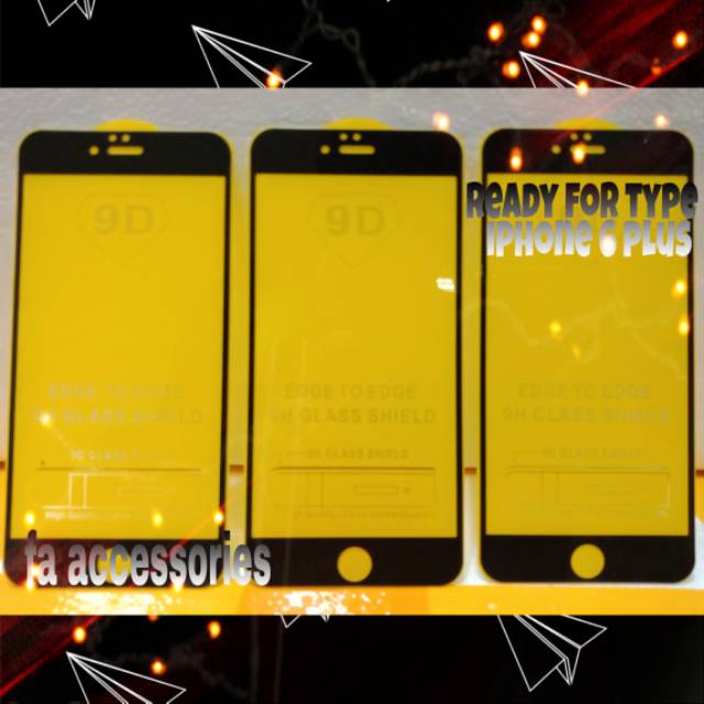 Tempered glass 5d full lem iphone 6 plus hitam