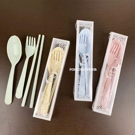50 Set Sendok Set Plastik Kemasan Mika