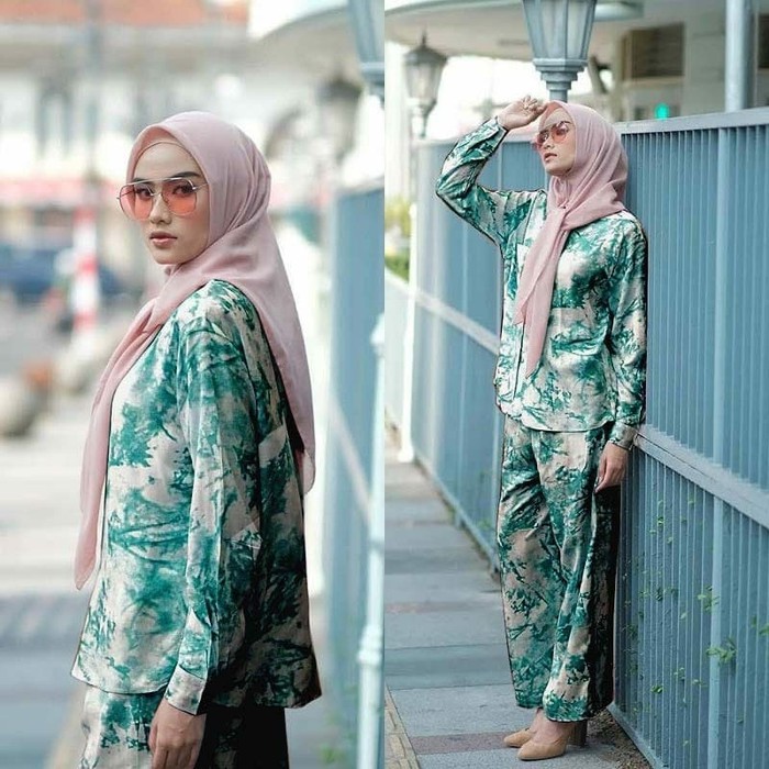 Setelan Tye Dye Kekinian / Setelan Bahan Rayon /Setelan Murah Tie WJ901 Set Pp Jumbo Abstrak Diy T