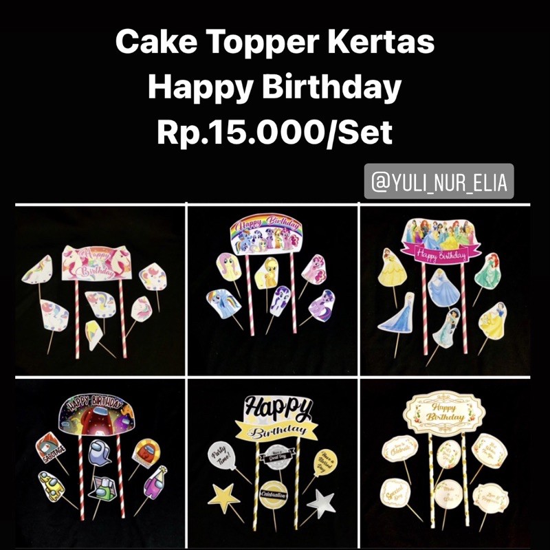 Cake Topper Kertas Happy Birthday