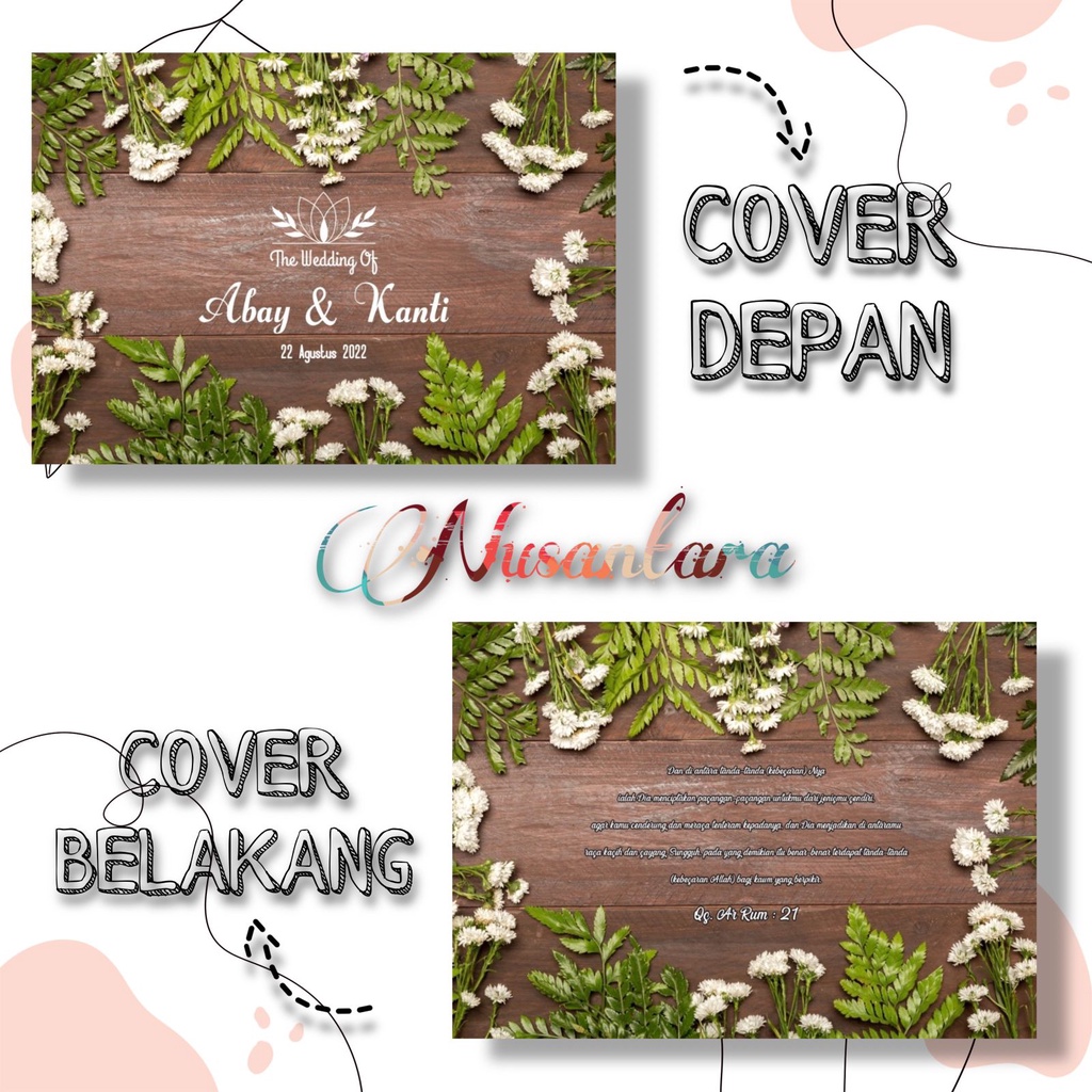 

Buku tamu pernikahan custom nama / Wedding guest book