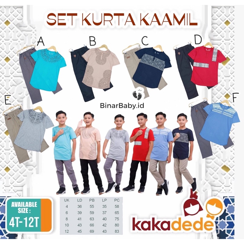 READY STOCK SET KURTA MUSLIM KAAMIL KAKADEDE