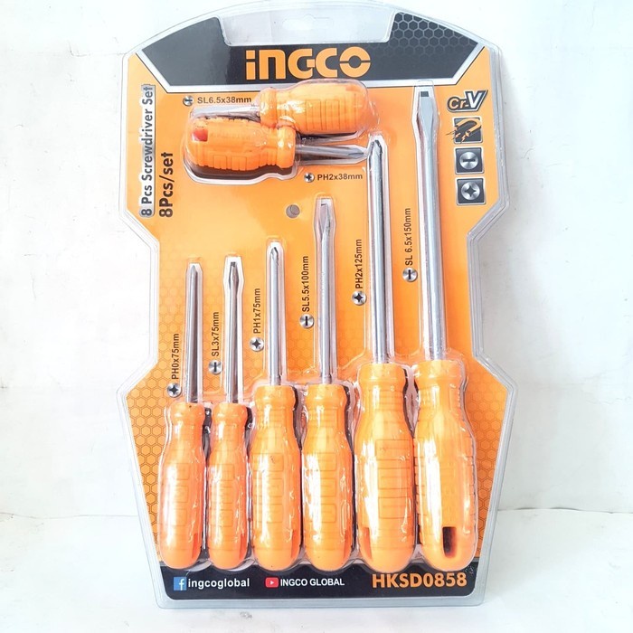 Jual Obeng Set Gagang Fiber Screwdriver Set Pcs Ingco Hksd