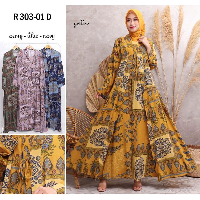 DRESS CARDI BAHAN RAYON SUPER MOTIF CAKRA