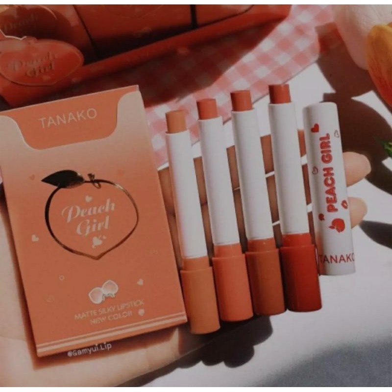 1 Box 4 Buah Tanako SMOKE PEACH / Tanako Lipstick Peach Smoke HT - 070