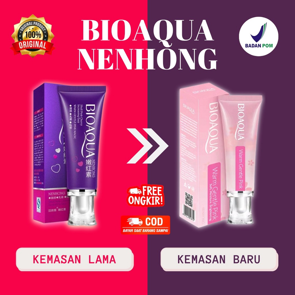 BIOAQUA Warm Gentle Pink Nenhong Cream Pemerah Bibir, Pencerah Puting, Pemutih Ketiak 100% ORIGINAL