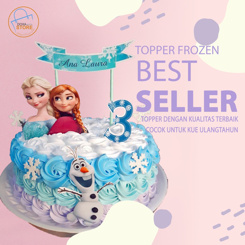 Cake Topper Custom Happy Birthday FROZEN 09