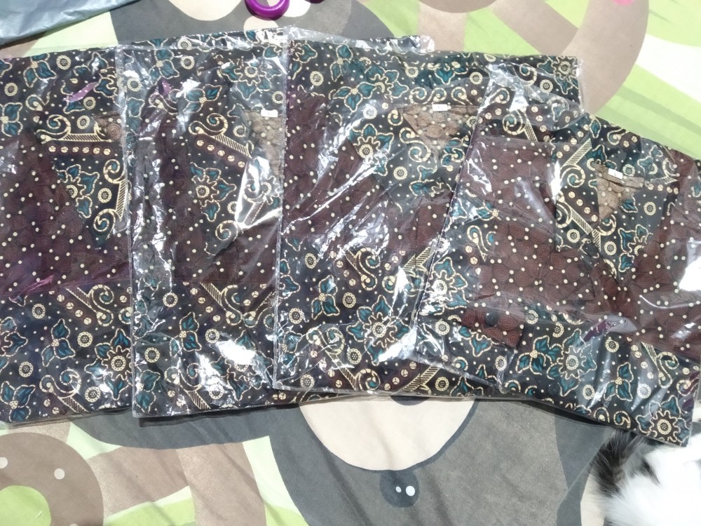 Batik Keluarga,batik Couple Ayah Anak Motif Mataram Coklat