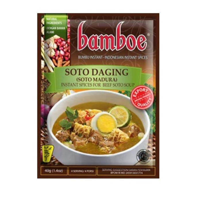 

Bumbu Soto Daging Bamboe 40 Gr