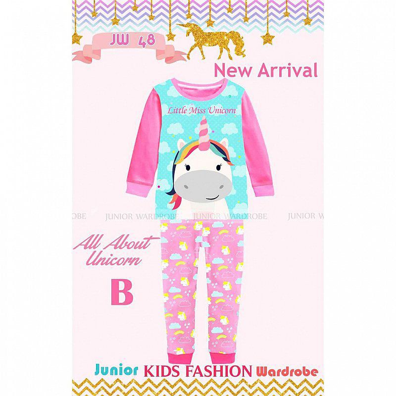 DKPS Baju Tidur Anak Kecil Karakter Unicorn Umur Usia 1 2 Tahun Baju Tidur Rumah Santai Anak Kecil K