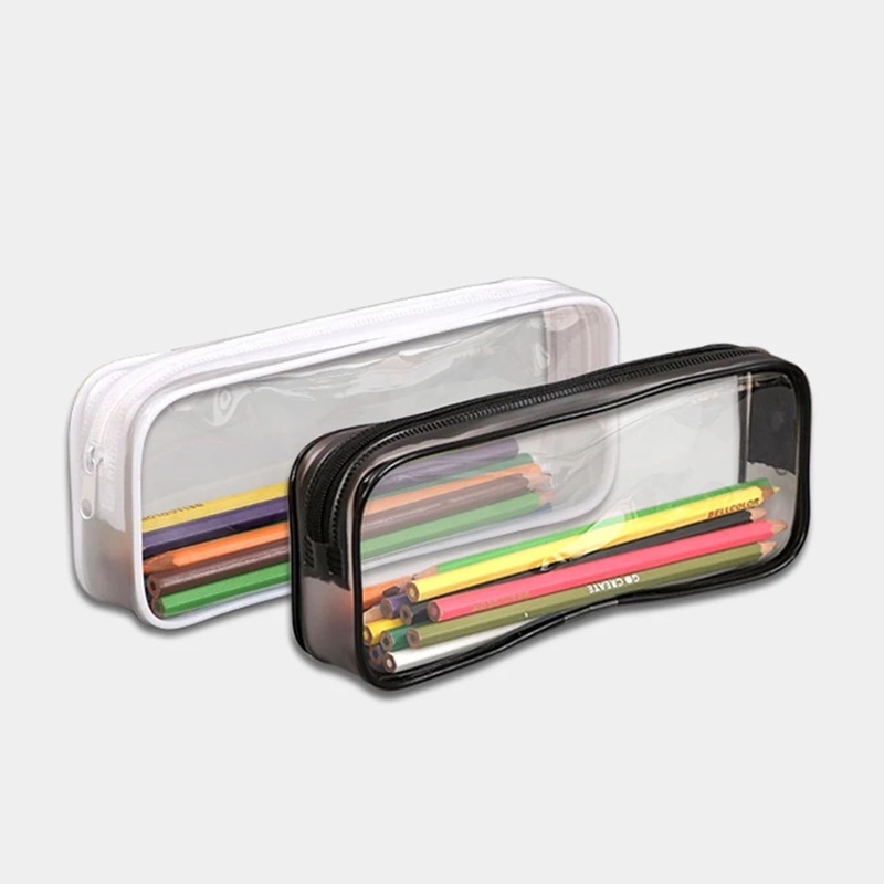 [1Pcs PVC  High Quality Multifunction Clear Storage Bag] [ Zipper Lock Large Capacity Pencil Case]