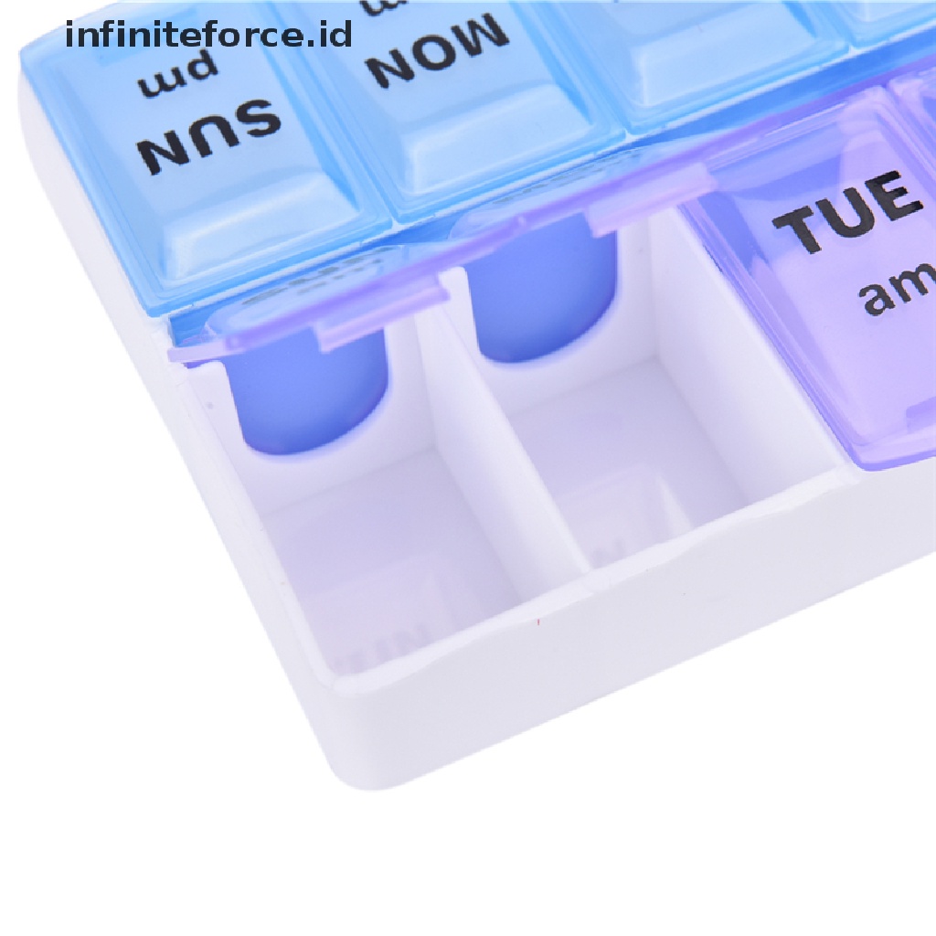 (Infiniteforce.Id) Kotak Organizer Obat 7 Hari / Mingguan Portable