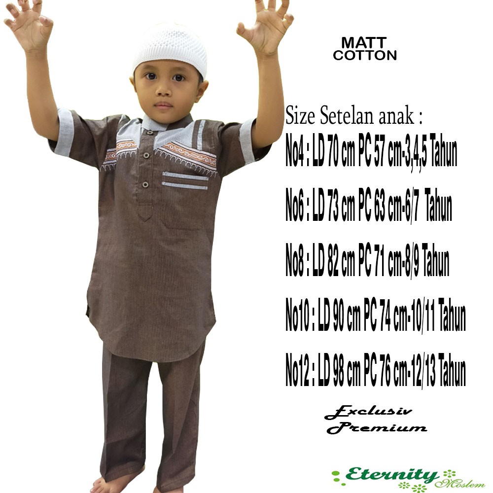 Baju Koko Anak Laki Laki 3Tahun-12Tahun / Koko Anak Laki Laki Lengan Pendek Koko Anak ETERNITY Terbaru COD