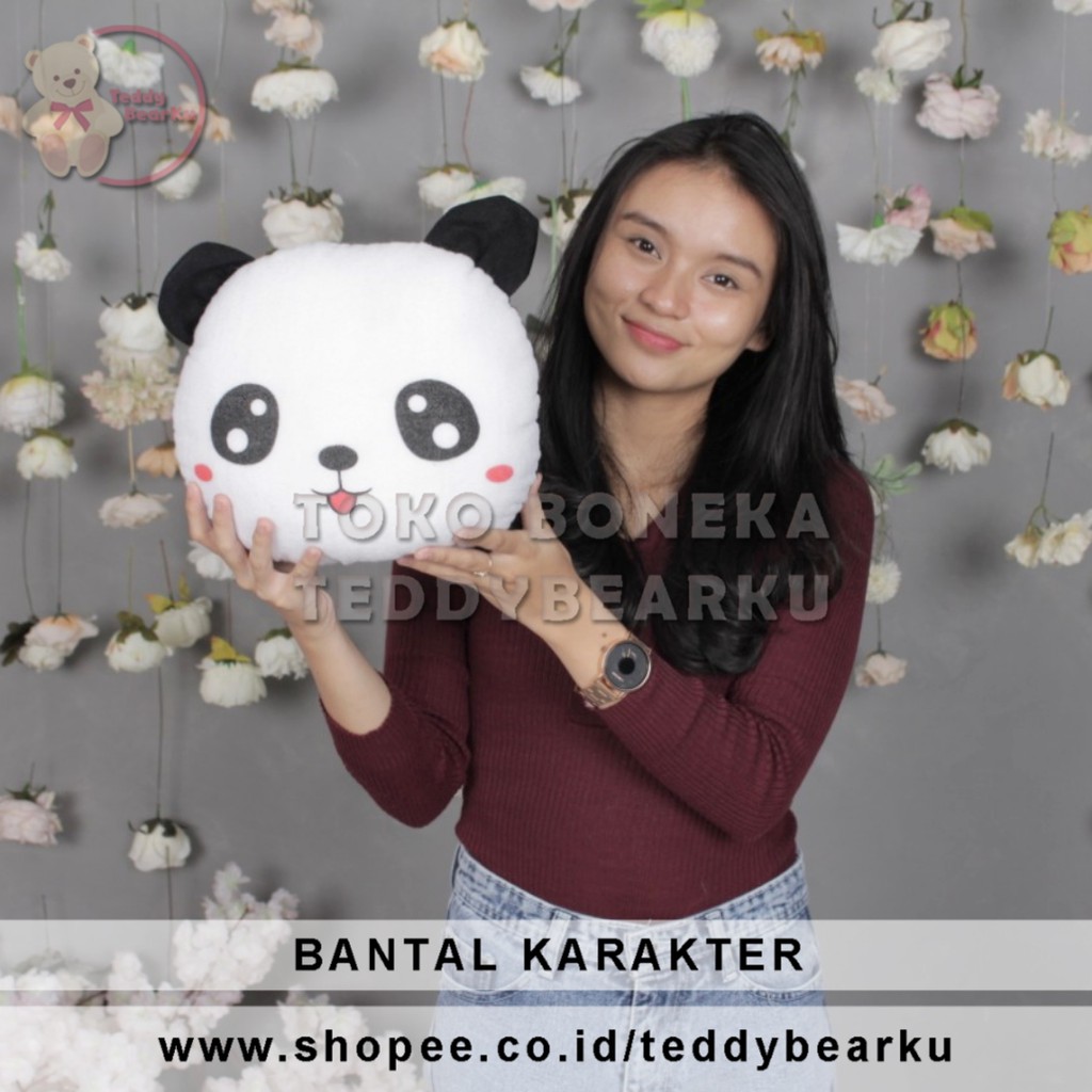 TERMURAH! BANTAL KARAKTER LUCU 30CM PANDA DORAEMON STITCH HELLO KITTY SPONGEBOB MICKEY KEROPI POOH