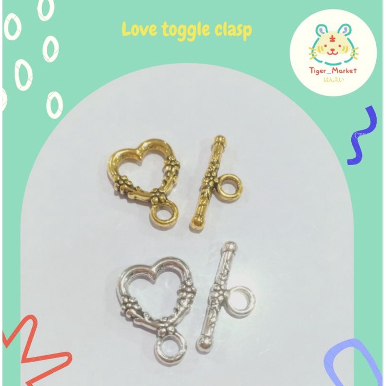 lobster clasp love ring clasp konektor kalung atau gelang bentuk hati