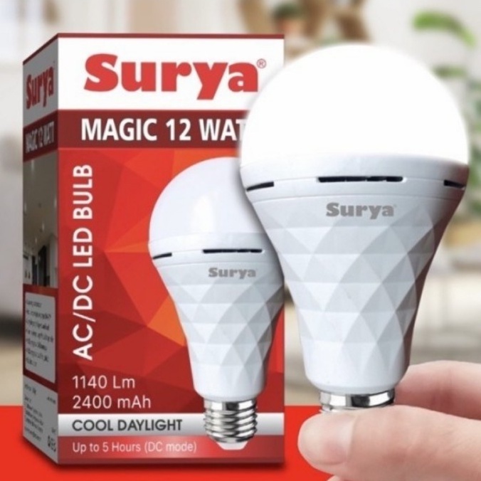 SURYA Lampu Emergency 18 Watt LED Bulb Super Terang Lampu Darurat Saat Mati Lampu Otomatis Nyala Fit