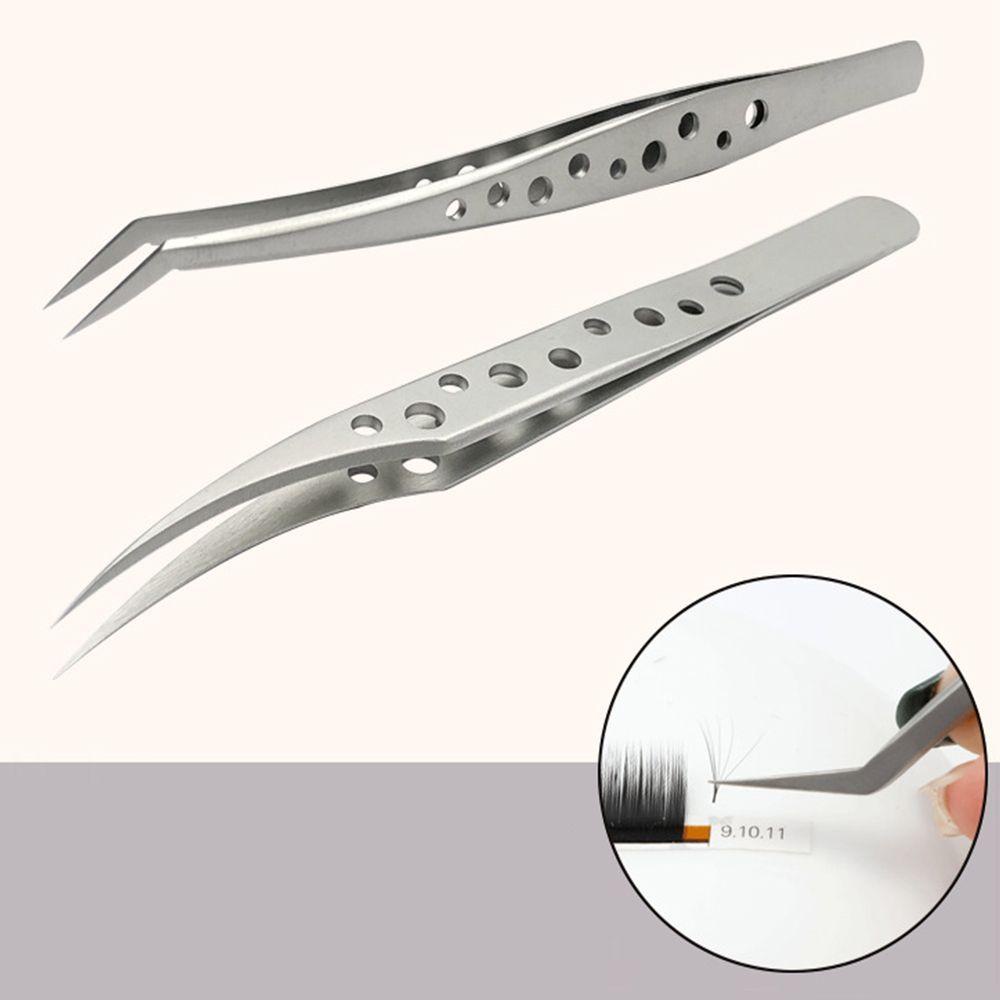 Pinset Bulu Mata Agustina Portable Stainless Steel Makeup Remover Tools Alat Kecantikan Eyelash Extension Penjepit Alis