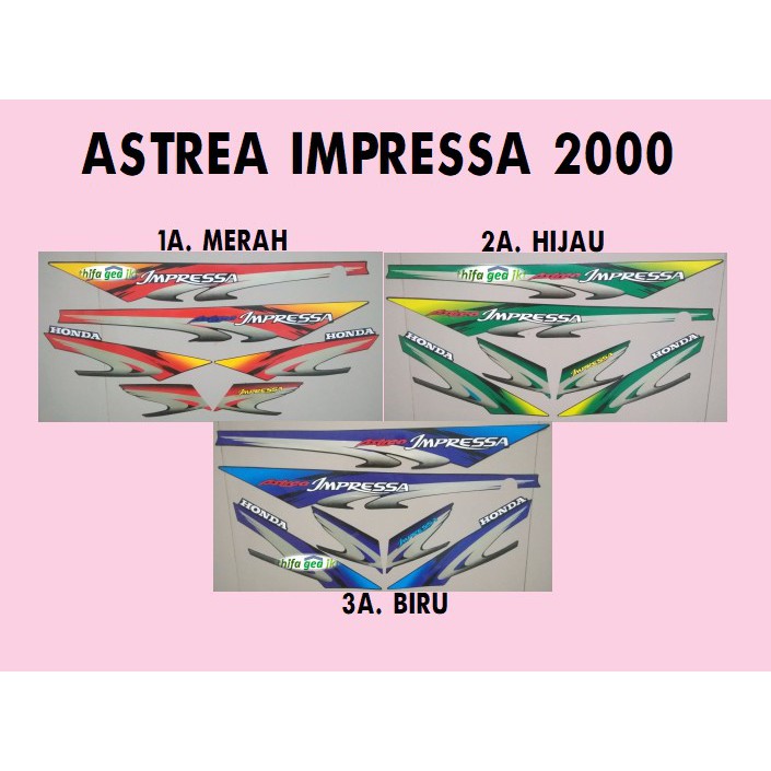 Astrea Impressa 2001 Honda Stiker Lis Striping Stripping